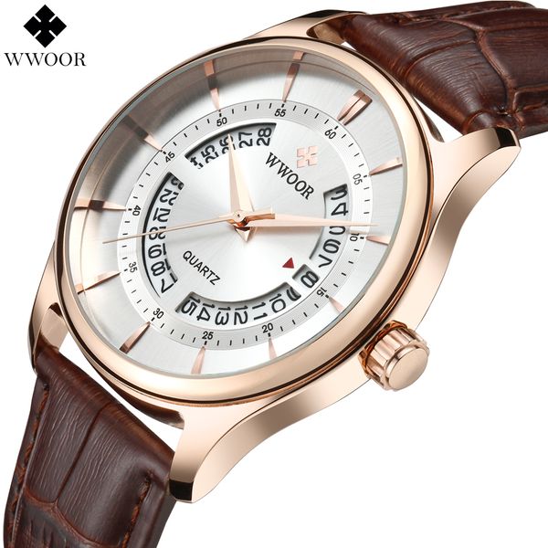 wwoor watch men creative date quartz men watches waterproof fashion brown leather male wristwatch man rose gold, Slivery;brown
wwoor watch men creative date quartz men watches waterproof fashion brown leather male wristwatch man rose gold, Slivery;brown