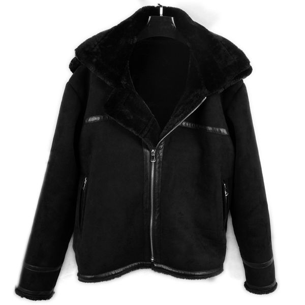 winter warm faux fur men hooded jacket and coats automotive designer mens shearling jacket velvet warm overcoats man a312, Black
winter warm faux fur men hooded jacket and coats automotive designer mens shearling jacket velvet warm overcoats man a312, Black