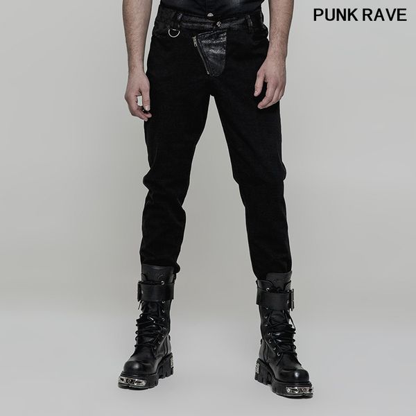 men's pants steampunk personality stripe pu leather belt long trousers punk rock heavy metal classic dark men rave wk-323xcm, Black
men's pants steampunk personality stripe pu leather belt long trousers punk rock heavy metal classic dark men rave wk-323xcm, Black