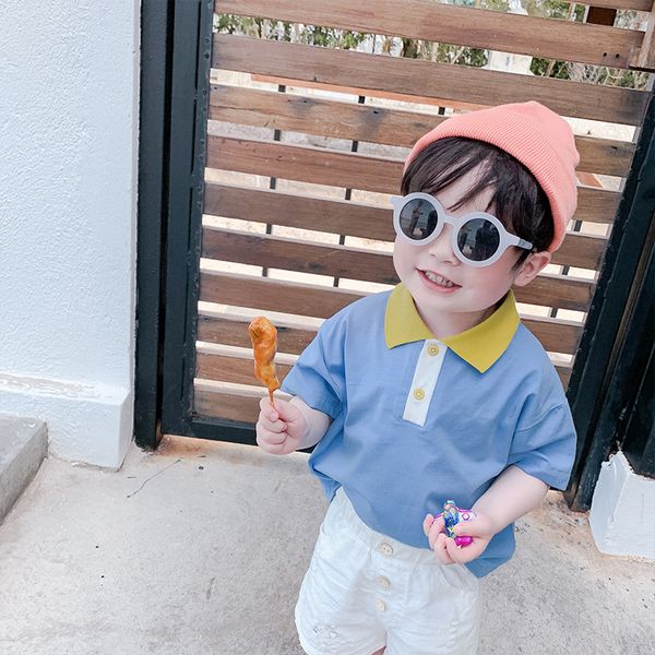 turn-down collar short sleeve t shirts for baby boys cotton summer kids contrast color pullovers tshirt clothes kids 1-6y, Blue
turn-down collar short sleeve t shirts for baby boys cotton summer kids contrast color pullovers tshirt clothes kids 1-6y, Blue