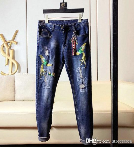 luxury brand phoenix embroidery jeans denim fashion designer pants hip hop mens jean motorcycle bike jeans high street trend designer pant, Blue
luxury brand phoenix embroidery jeans denim fashion designer pants hip hop mens jean motorcycle bike jeans high street trend designer pant, Blue