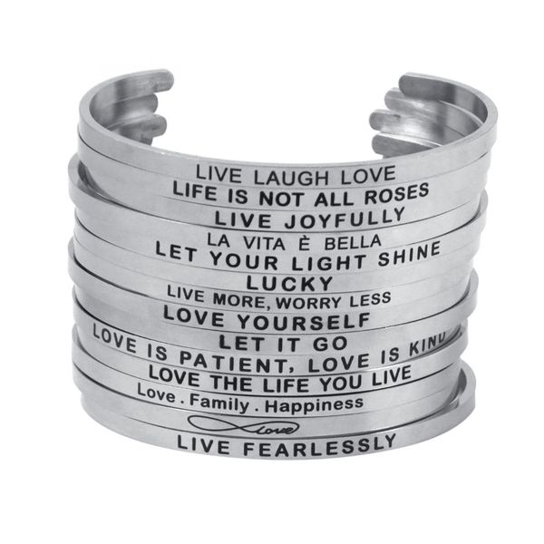 2019 316l stainless steel bangle positive inspirational quotes open cuff mantra bracelets bangles for women men love gift, Black
2019 316l stainless steel bangle positive inspirational quotes open cuff mantra bracelets bangles for women men love gift, Black