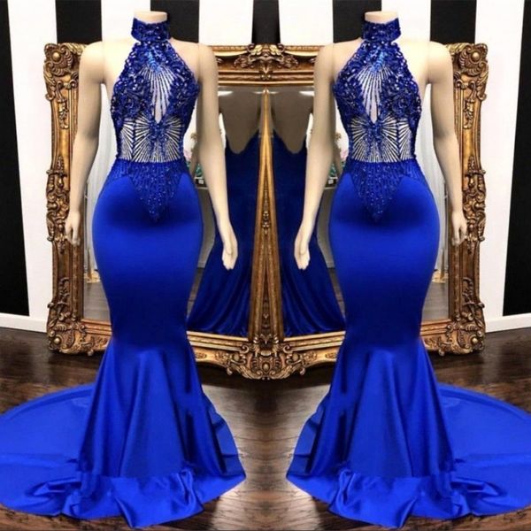 royal blue prom dresses 2019 keyhole neck appliques beads long backless cascading ruffles mermaid evening dress party gowns for women, Black
royal blue prom dresses 2019 keyhole neck appliques beads long backless cascading ruffles mermaid evening dress party gowns for women, Black