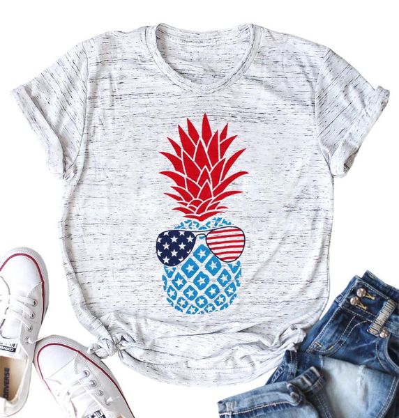 american flag glasses pineapple print short sleeve t-shirt summer female t shirt short sleeve t shirt for women clothing, White
american flag glasses pineapple print short sleeve t-shirt summer female t shirt short sleeve t shirt for women clothing, White