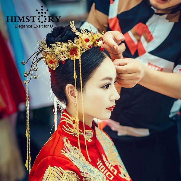 himstory new luxury chinese wedding brides hair accessories jewelry longtassel red rhinestone headbands queen hair tiaras crown, Golden;white
himstory new luxury chinese wedding brides hair accessories jewelry longtassel red rhinestone headbands queen hair tiaras crown, Golden;white
