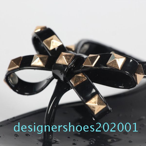 new 2018 woman summer sandals rivets big bowknot flip flops beach sandalias femininas flat jelly designer sandals d011, Black
new 2018 woman summer sandals rivets big bowknot flip flops beach sandalias femininas flat jelly designer sandals d011, Black