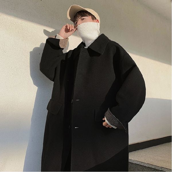 men's coat 2019 autumn/winter new slim solid color thickened medium long coat loose casual lapel personality young men's wear, Black;brown
men's coat 2019 autumn/winter new slim solid color thickened medium long coat loose casual lapel personality young men's wear, Black;brown