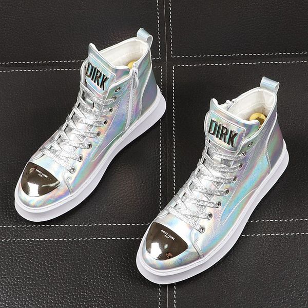 2020 new glitter garish showy sheet metal zipper high shoes causal flats moccasins male rock shoes for man, Black
2020 new glitter garish showy sheet metal zipper high shoes causal flats moccasins male rock shoes for man, Black