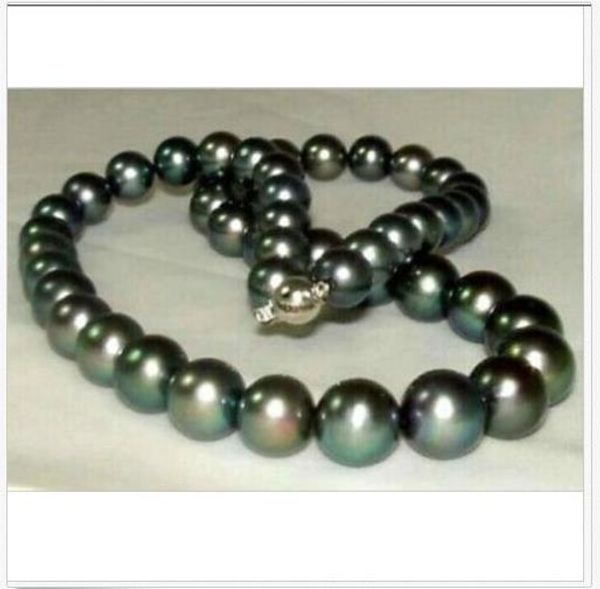 stunning 10-11mm perfect round tahitian black pearl necklace 18inch 14k gold, Silver 
stunning 10-11mm perfect round tahitian black pearl necklace 18inch 14k gold, Silver