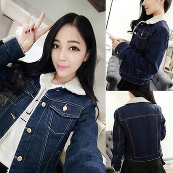 new style thick plus velvet lamb cotton-padded clothes jeans coat korean-style short cotton coat cotton-padded jacket women's, Blue;black
new style thick plus velvet lamb cotton-padded clothes jeans coat korean-style short cotton coat cotton-padded jacket women's, Blue;black