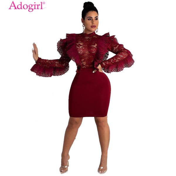 adogirl burgundy ruffle sheer lace bodycon dress o neck long sleeve empire sheath mini night club party dresses women vestidos, Black;gray
adogirl burgundy ruffle sheer lace bodycon dress o neck long sleeve empire sheath mini night club party dresses women vestidos, Black;gray