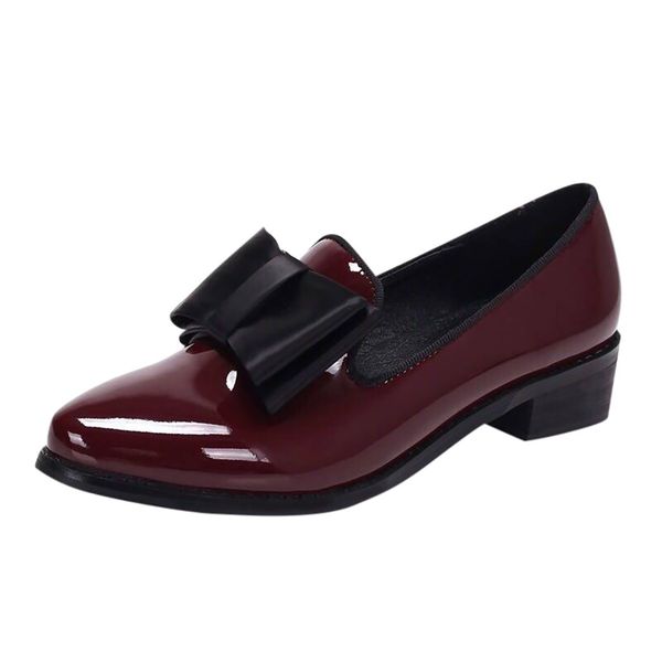 jaycosin women's casual shoes new women fashion bowknot shiny patent leather chunky low heels single pointed toe shoes, Black
jaycosin women's casual shoes new women fashion bowknot shiny patent leather chunky low heels single pointed toe shoes, Black