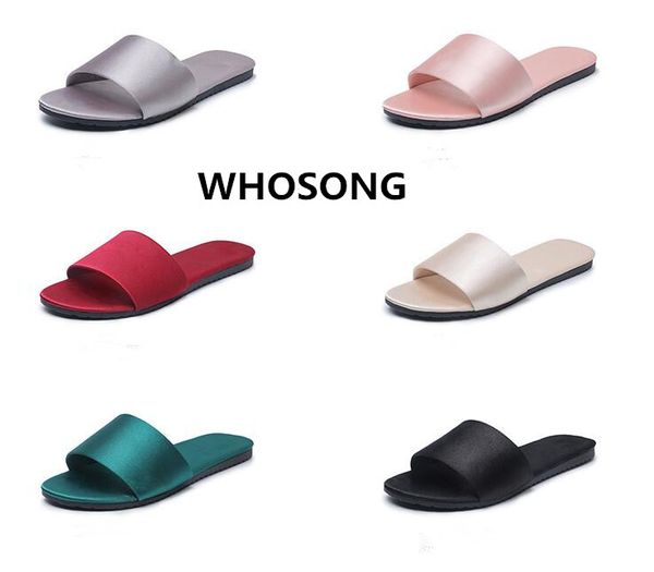 2019 women summer new silk satin bright silky soft bottom fashion home leisure flat large size slippers, Black
2019 women summer new silk satin bright silky soft bottom fashion home leisure flat large size slippers, Black