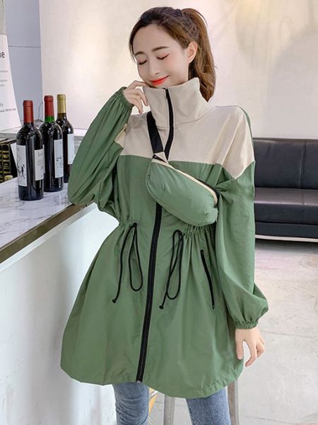 2019 new fashion women's jacket coat korean long sleeves long coat female drawstring zipper, Black;brown
2019 new fashion women's jacket coat korean long sleeves long coat female drawstring zipper, Black;brown