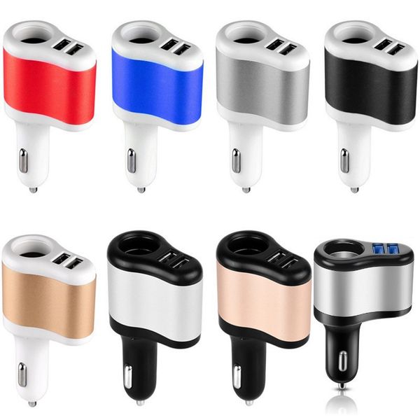 Image of Dual USB 3.1A Car Charger + Cigarette Lighter Auto Power Adapter Lighter Power Socket Charger Adapter for samsung gps