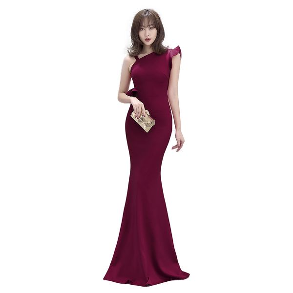 party dresses korean evening one shoulder mermaid satin robe de soir e rouge long women dress, White;black
party dresses korean evening one shoulder mermaid satin robe de soir e rouge long women dress, White;black