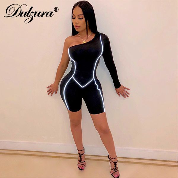 dulzura 2019 summer women playsuit one shoulder streetwear reflective festival fitness one piece rompers patchwork, Black;white
dulzura 2019 summer women playsuit one shoulder streetwear reflective festival fitness one piece rompers patchwork, Black;white