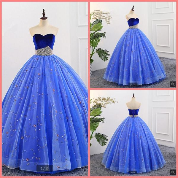 2019 real picture royal blue lace velvet ball gown prom dress pearls strapless with sweetheart neck corset prom gowns sale, White;black
2019 real picture royal blue lace velvet ball gown prom dress pearls strapless with sweetheart neck corset prom gowns sale, White;black