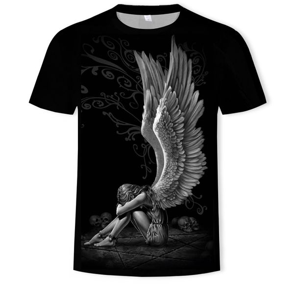 mens designer fashion thin angel 3d digital printing short sleeve t-shirt, White;black
mens designer fashion thin angel 3d digital printing short sleeve t-shirt, White;black