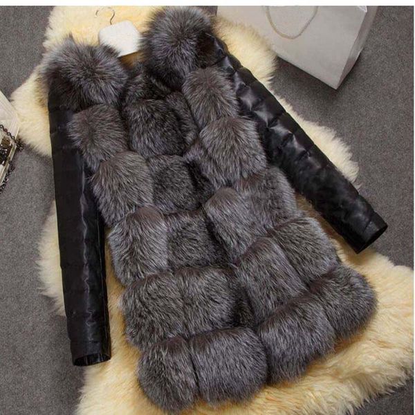 s-4xl 2020 winter coat women thick faux fur coat with pu sleeve female fake fur jacket gilet chalecos de pelo mujer, Black
s-4xl 2020 winter coat women thick faux fur coat with pu sleeve female fake fur jacket gilet chalecos de pelo mujer, Black