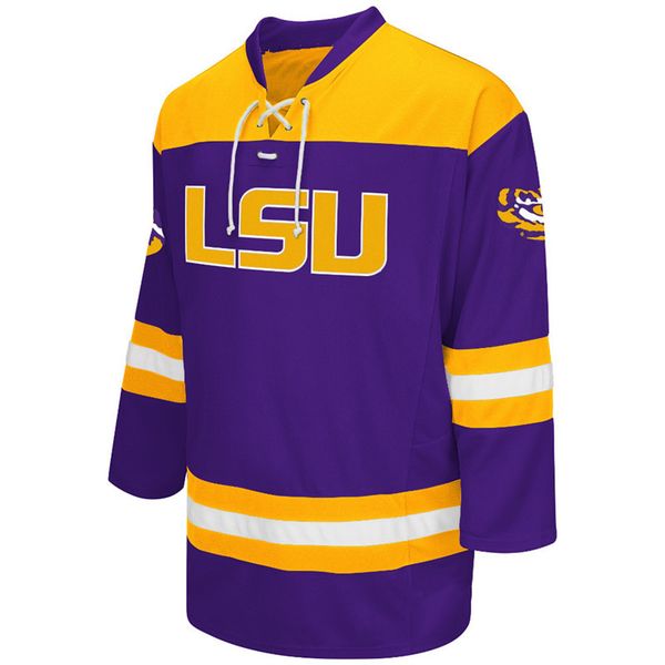 custom vintage jersey men's ncaa lsu tigers college purple white hockey jerseys stitched logos any name your number customized size s-6, Black
custom vintage jersey men's ncaa lsu tigers college purple white hockey jerseys stitched logos any name your number customized size s-6, Black