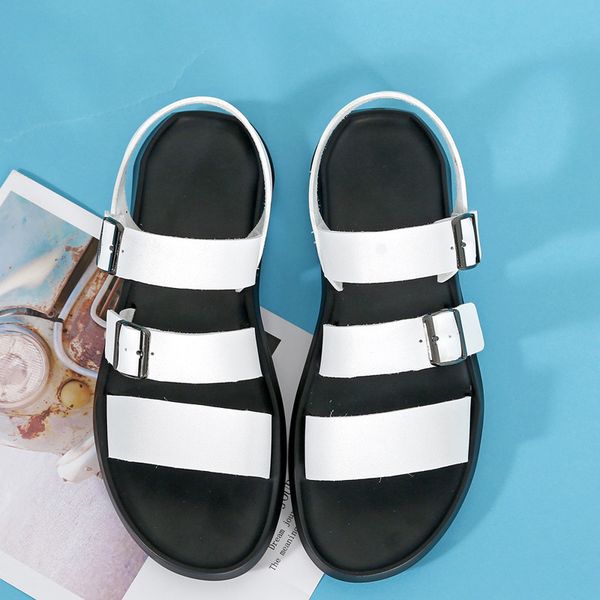 men leather sandals 2019 summer open toe casual shoes outdoor white soft sole beach gladiator sandalias hombre buckle strap, Black
men leather sandals 2019 summer open toe casual shoes outdoor white soft sole beach gladiator sandalias hombre buckle strap, Black