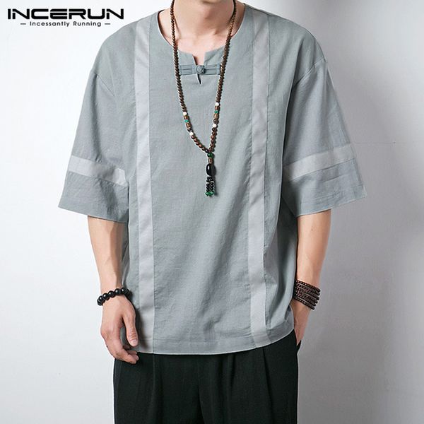 incerun 2020 summer half sleeve shirt men vintage brand o neck streetwear cotton blouse retro solid casual camisa, White;black
incerun 2020 summer half sleeve shirt men vintage brand o neck streetwear cotton blouse retro solid casual camisa, White;black