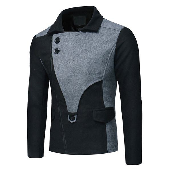 men's style patchwork zipper closure short length wool winter coats for men jackets man's slim fit peacoat 2019 male trench, Black
men's style patchwork zipper closure short length wool winter coats for men jackets man's slim fit peacoat 2019 male trench, Black