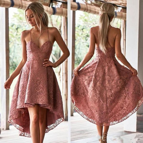 bohemian a-line asymmetrical hem bridesmaid dresses spaghetti strap full lace wedding gown summer beach dress for party vestido de festa, White;pink
bohemian a-line asymmetrical hem bridesmaid dresses spaghetti strap full lace wedding gown summer beach dress for party vestido de festa, White;pink
