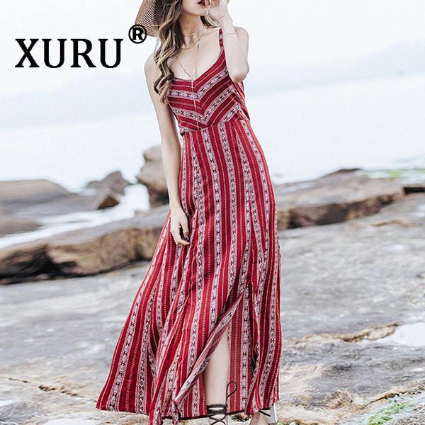 xuru summer fashion new women's print dress backless v-neck split bohemian dress cross strap strap beach, Black;gray
xuru summer fashion new women's print dress backless v-neck split bohemian dress cross strap strap beach, Black;gray