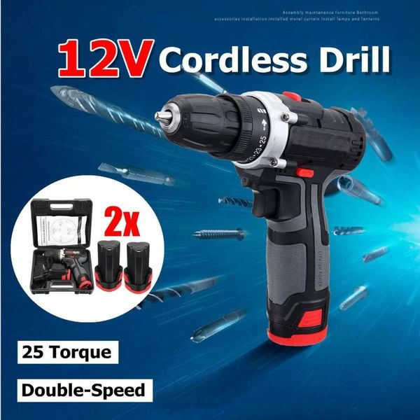 100-240v cordless drill impact drill double speed torque adjustment led 18-speed 0-350r 0-1150r/min with 2pcs battery
100-240v cordless drill impact drill double speed torque adjustment led 18-speed 0-350r 0-1150r/min with 2pcs battery
