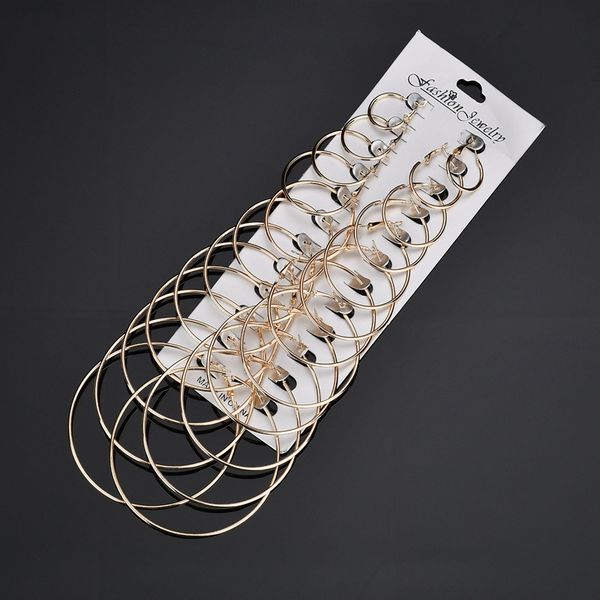 hoop & huggie 6 -12 pairs/lot big circle stainless steel woman earrings set for women nickel party brincos aros, Golden;silver
hoop & huggie 6 -12 pairs/lot big circle stainless steel woman earrings set for women nickel party brincos aros, Golden;silver