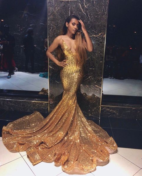 2019 deep v neck gold sequined africa black girl night club trumpet prom dresses formal evening party gowns custom made, Black;red
2019 deep v neck gold sequined africa black girl night club trumpet prom dresses formal evening party gowns custom made, Black;red