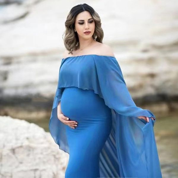 ruffle sleeve shawl maternity pgraphy props dresses for pregnant chiffon maternity dresses for p shoot pregnancy, White
ruffle sleeve shawl maternity pgraphy props dresses for pregnant chiffon maternity dresses for p shoot pregnancy, White