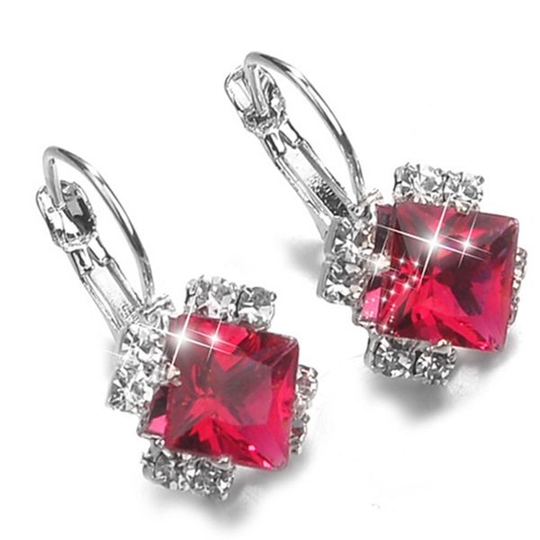 fashion stone rhinestones white red square crystal drop earrings for women statement wedding jewelry pendientes mujer, Silver
fashion stone rhinestones white red square crystal drop earrings for women statement wedding jewelry pendientes mujer, Silver