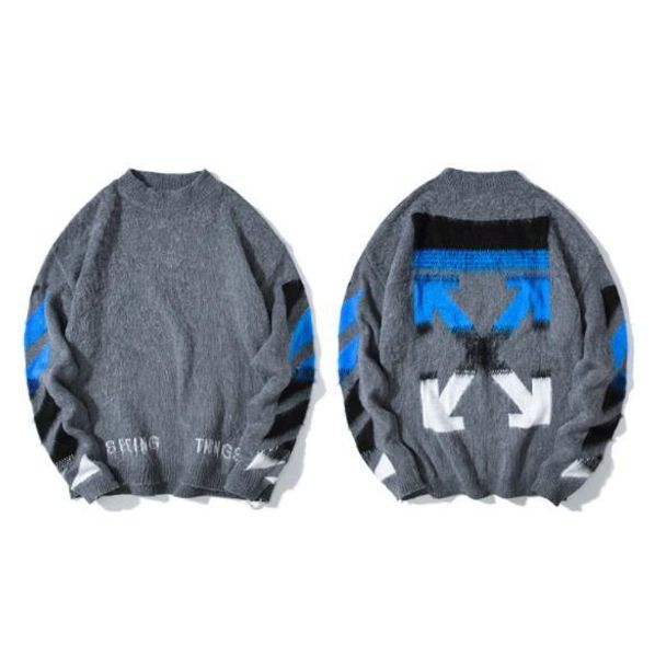 fashion mens knit sweaters brand couple sweater autumn winter gray blue gradient mohair knit sweater, White;black
fashion mens knit sweaters brand couple sweater autumn winter gray blue gradient mohair knit sweater, White;black