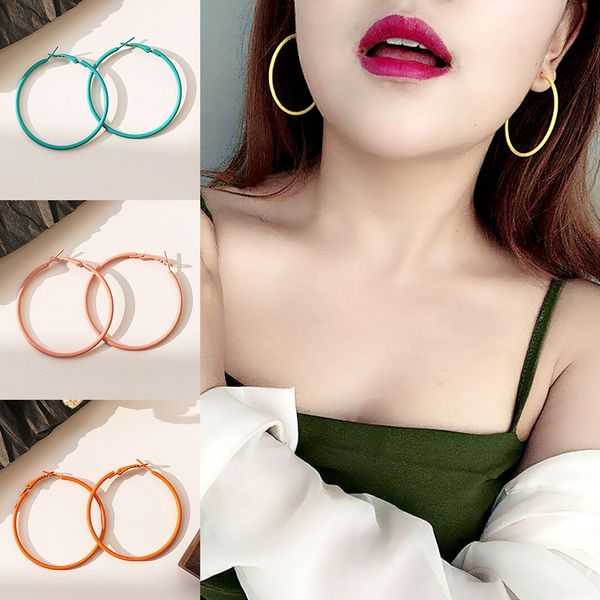 4 colors yellow green pink orange big circle hoop earrings for women exaggerate candy color earrings jewelry diameter 5cm, Golden;silver
4 colors yellow green pink orange big circle hoop earrings for women exaggerate candy color earrings jewelry diameter 5cm, Golden;silver