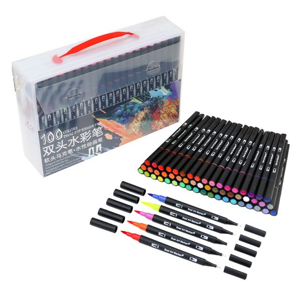 100 colors fine liner drawing painting dual tip brush pen school art supplies watercolor markers pen for manga and design
100 colors fine liner drawing painting dual tip brush pen school art supplies watercolor markers pen for manga and design