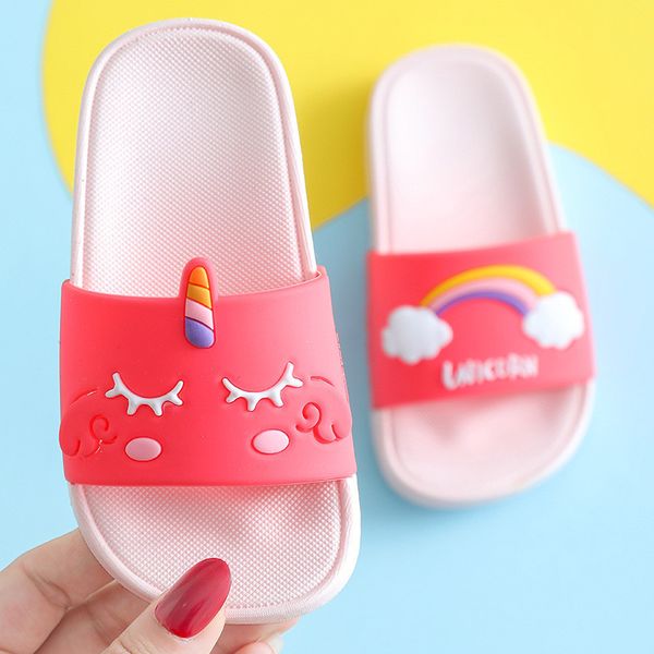 kids unicorn slippers girls cute cartoon rainbow shoes children non-slip flip flops boys summer beach slippers zapatillas t200604, Black;red
kids unicorn slippers girls cute cartoon rainbow shoes children non-slip flip flops boys summer beach slippers zapatillas t200604, Black;red