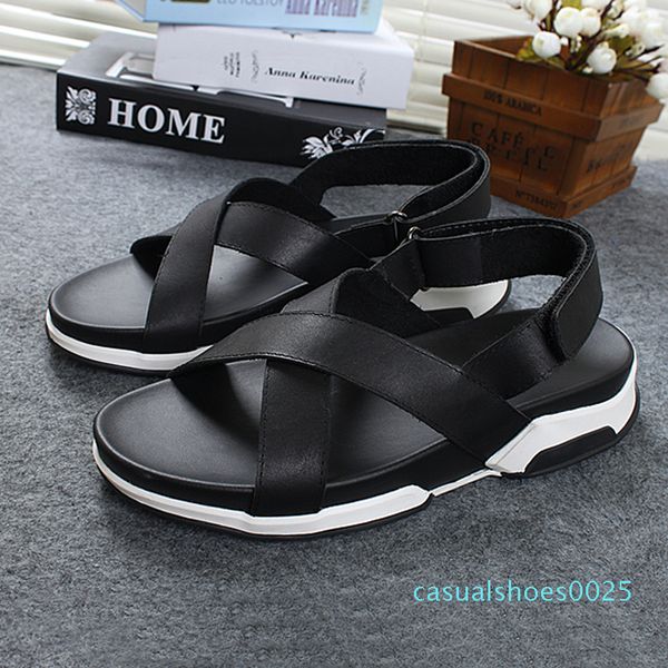 wedge sandals summer beach white sandals mens genuine leather men cross strap casual thick heels men shoes 25c, Black
wedge sandals summer beach white sandals mens genuine leather men cross strap casual thick heels men shoes 25c, Black