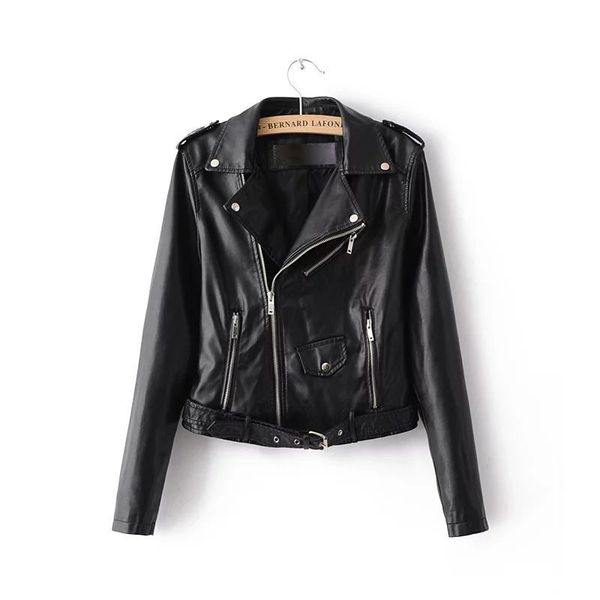 fashion brand leather jackets women rivet zipper motorcycle faux soft leather coat female paragraph lapel pu jacket, Black
fashion brand leather jackets women rivet zipper motorcycle faux soft leather coat female paragraph lapel pu jacket, Black