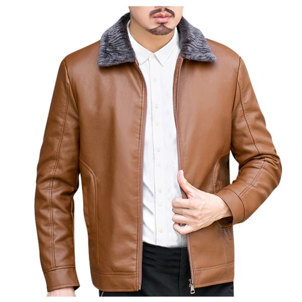 fashion leather jacket for men 2019 new autum winter solid zipper outwear leather jacket warm coat jaqueta masculino couro, Black
fashion leather jacket for men 2019 new autum winter solid zipper outwear leather jacket warm coat jaqueta masculino couro, Black
