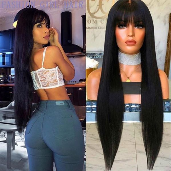silky straight lace simulation human hair wigs glueless brazilian hair 13x4 synthetic lace front wig with bangs long wig for black women, Black;brown
silky straight lace simulation human hair wigs glueless brazilian hair 13x4 synthetic lace front wig with bangs long wig for black women, Black;brown