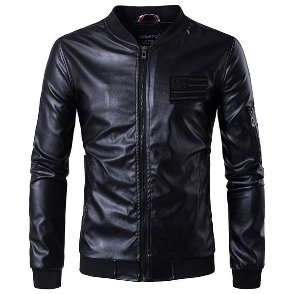 markyi 2017 brand new embroidery men's winter leather jacket good quality long sleeve zipper mens motorcycle jacket eu size 5xl, Black
markyi 2017 brand new embroidery men's winter leather jacket good quality long sleeve zipper mens motorcycle jacket eu size 5xl, Black
