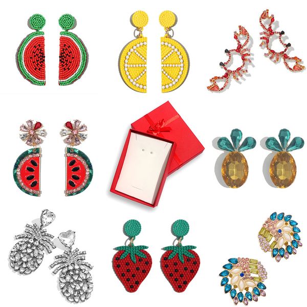 flatfoosie new cute fruit drop earrings for women watermelon pineapple colorful crystal dangle earrings with gift boxes jewelry, Silver
flatfoosie new cute fruit drop earrings for women watermelon pineapple colorful crystal dangle earrings with gift boxes jewelry, Silver