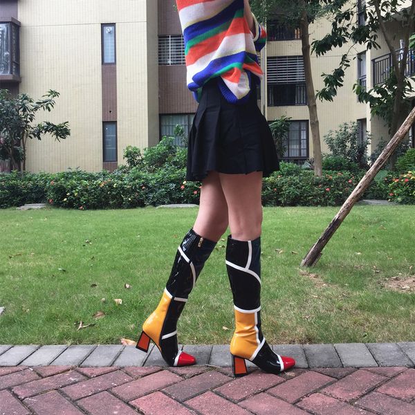 mstacchi mixed color thigh women thick heels winter ladies patchwork square toe knee high boots mx200324, Black
mstacchi mixed color thigh women thick heels winter ladies patchwork square toe knee high boots mx200324, Black