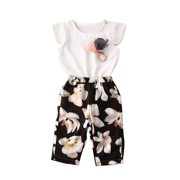 1-6y toddler baby boy girl clothes sets ruffles floral print white t shirts +black long pants 2pcs
1-6y toddler baby boy girl clothes sets ruffles floral print white t shirts +black long pants 2pcs