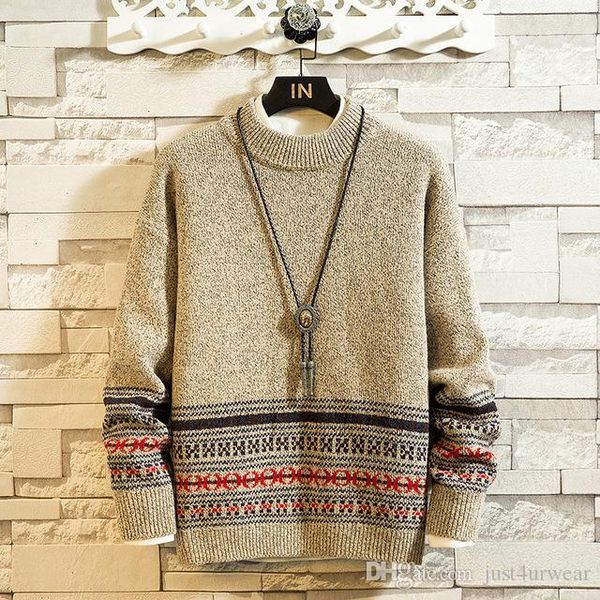 mens winter thick sweater warm fashion retro print casual knit sweater men wild loose long sleeve pullover male clothes, Black
mens winter thick sweater warm fashion retro print casual knit sweater men wild loose long sleeve pullover male clothes, Black
