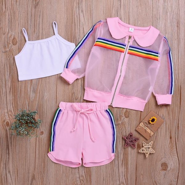 1-7y newborn kid baby girl fashion 3pcs rainbow sets long sleeve coat+vest+shorts outfit clothes summer autumn for kids, White
1-7y newborn kid baby girl fashion 3pcs rainbow sets long sleeve coat+vest+shorts outfit clothes summer autumn for kids, White