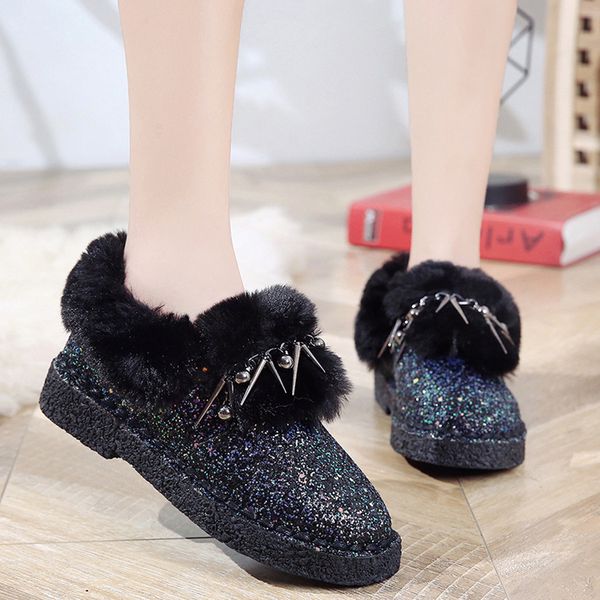 cover heel cotton shoes woman slip-on round toe winter slippers sequin flat heel home slippers winter women chaussures femme, Black
cover heel cotton shoes woman slip-on round toe winter slippers sequin flat heel home slippers winter women chaussures femme, Black